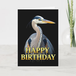TARJETA DE CUMPLEAÑOS DE GARZA PRIMER PLANO DISTIN