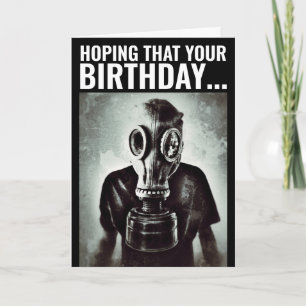 TARJETA DE CUMPLEAÑOS DE GAS MASK FUNNY