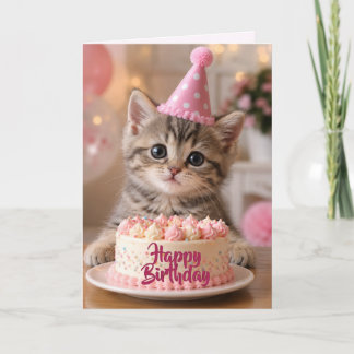 Tarjeta de cumpleaños de gatito