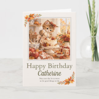 Tarjeta de Cumpleaños de Gatito con Pastel Persona