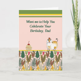 Tarjeta de cumpleaños de gato a papá
