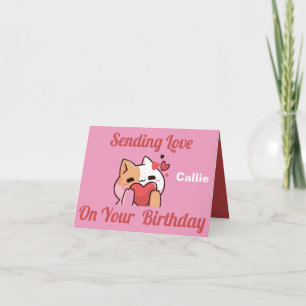 TARJETA DE CUMPLEAÑOS DE GATO ADORABLE