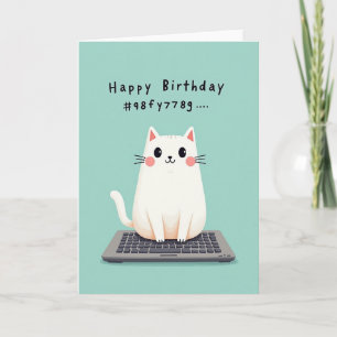 Tarjeta de cumpleaños de gato adorable