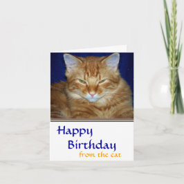 Tarjeta de cumpleaños de gato atigrado gruñón - Di