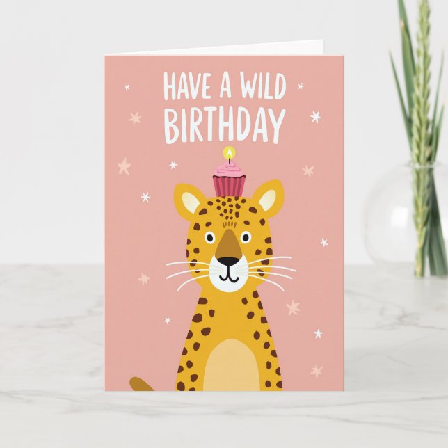Tarjeta de cumpleaños de gato caprichosa (Anverso)