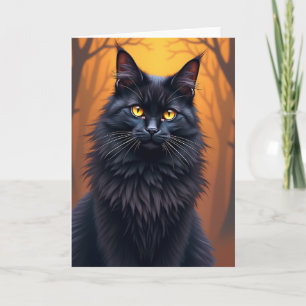 Tarjeta de cumpleaños de gato con ojos dorados