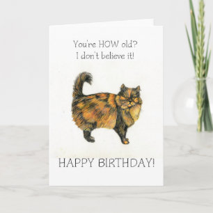 Tarjeta de cumpleaños de gato con tabby marrón
