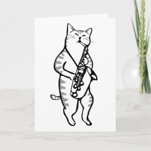 TARJETA DE CUMPLEAÑOS DE GATO DE JAZZ
