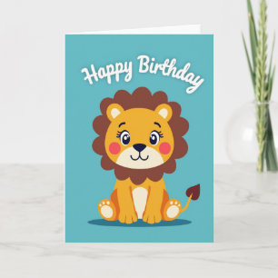 Tarjeta de cumpleaños de gato de la selva dulce