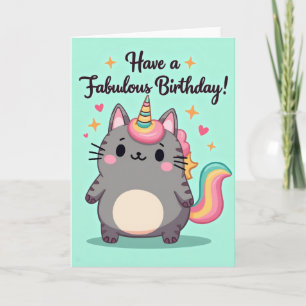 Tarjeta de cumpleaños de gato fabuloso