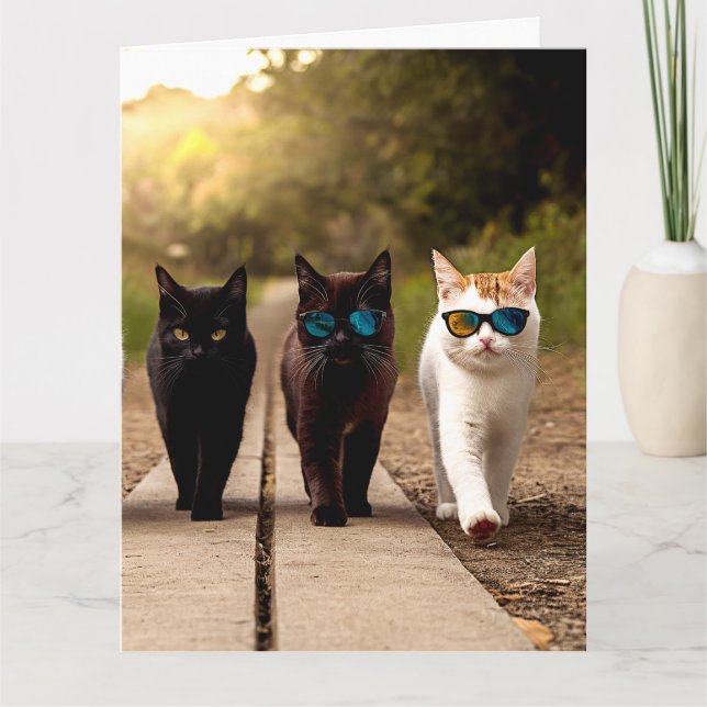 TARJETA DE CUMPLEAÑOS DE GATO GENIAL (Anverso)