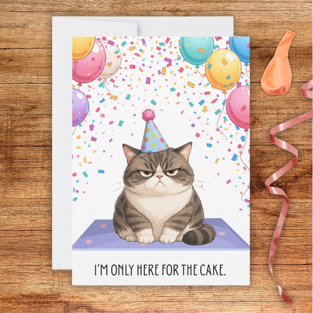 Tarjeta de cumpleaños de gato gordo sarcástico (Subido por el creador)