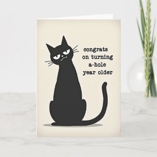 Tarjeta de cumpleaños de gato ingenioso