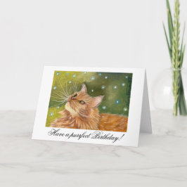 Tarjeta de cumpleaños de gato jengibre