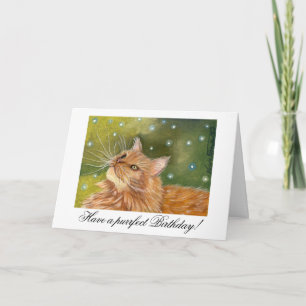 Tarjeta de cumpleaños de gato jengibre