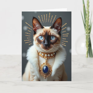 Tarjeta de cumpleaños de gato majestuoso