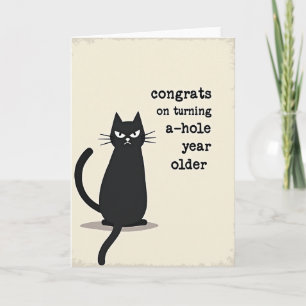 Tarjeta de cumpleaños de gato negro
