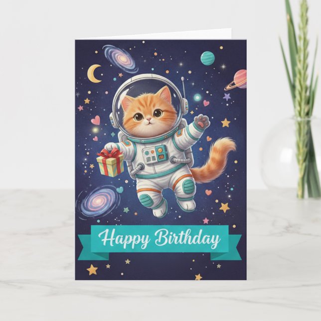 tarjeta de cumpleaños de gato para mujeres (Anverso)