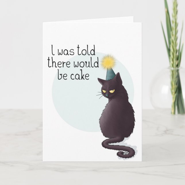 Tarjeta de cumpleaños de gato para pasteles (Anverso)