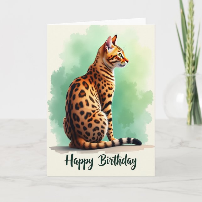 Tarjeta de cumpleaños de gato roseta (Anverso)
