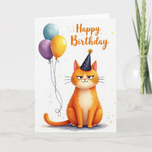 Tarjeta de cumpleaños de gato sarcástico