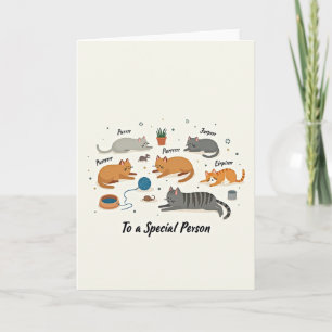 Tarjeta de cumpleaños de gato sereno