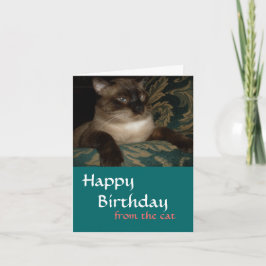 Tarjeta de cumpleaños de gato siamés - De tu gato