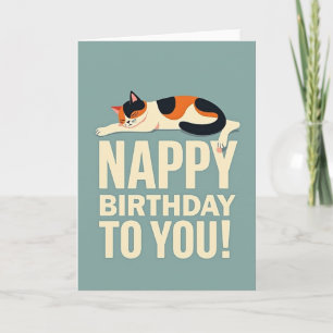 Tarjeta de cumpleaños de gato soñador