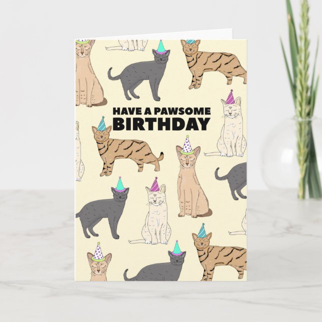 Tarjeta de cumpleaños de gatos (Anverso)