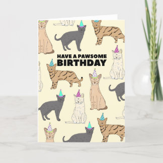 Tarjeta de cumpleaños de gatos