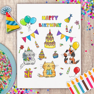 Tarjeta de cumpleaños de gatos