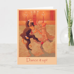 Tarjeta de cumpleaños de gatos bailando