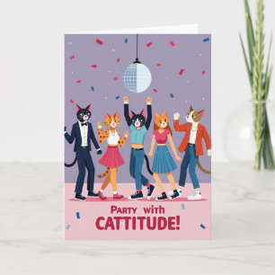 Tarjeta de cumpleaños de gatos bailarines