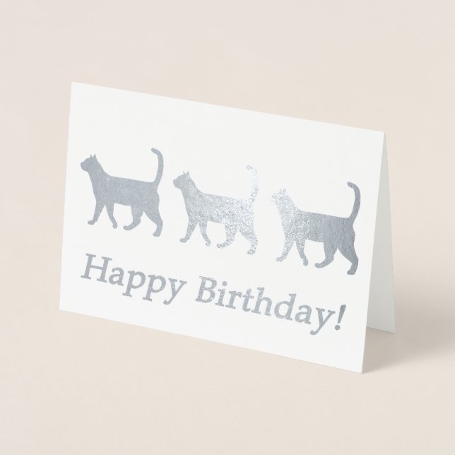 Tarjeta de cumpleaños de gatos de regalo (Anverso)