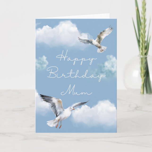 Tarjeta de cumpleaños de gaviota para Mamá (Anverso)