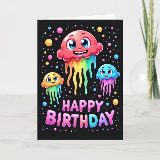Tarjeta de cumpleaños de gelatina alegre (Anverso)