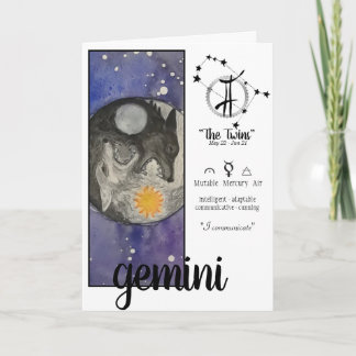 Tarjeta de cumpleaños de Géminis