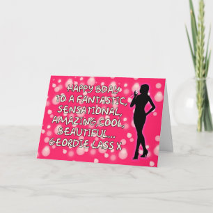 Tarjeta de cumpleaños de Geordie - muchacha