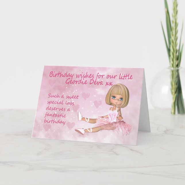Tarjeta de cumpleaños de Geordie - pequeño Deva (Anverso)