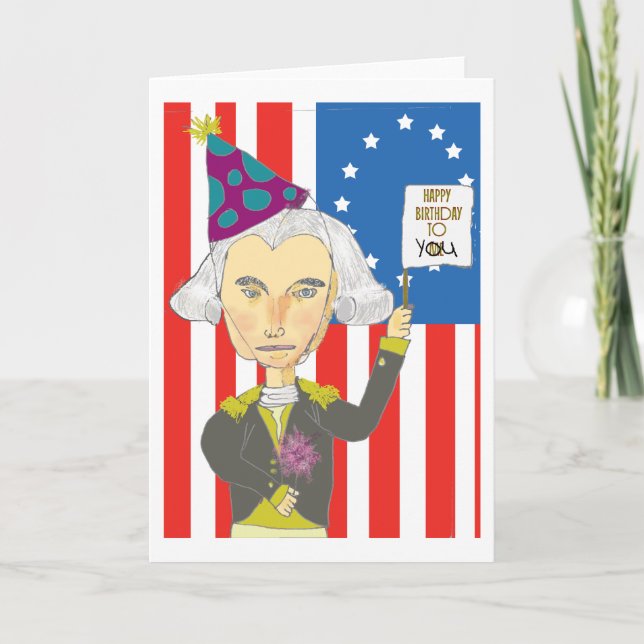 Tarjeta de cumpleaños de George Washington (Anverso)