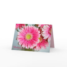 Tarjeta de cumpleaños de Gerbera Daisies y persona