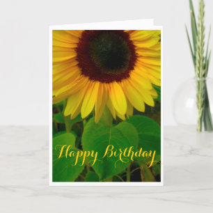 Tarjeta de cumpleaños de girasol