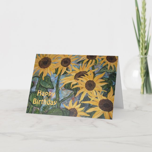 Tarjeta de cumpleaños de girasol (Anverso)