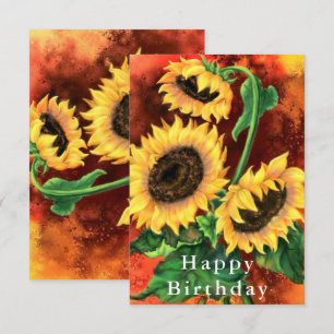 Tarjeta de cumpleaños de girasol