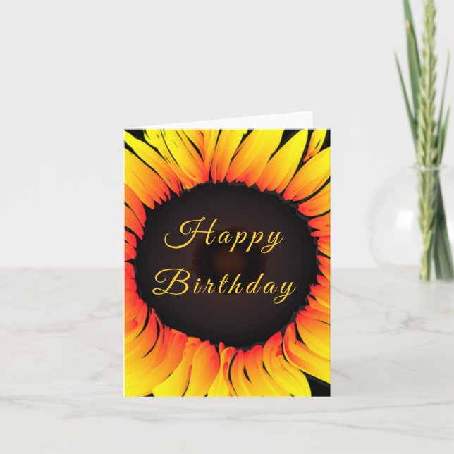 Tarjeta de cumpleaños de girasol (Anverso)