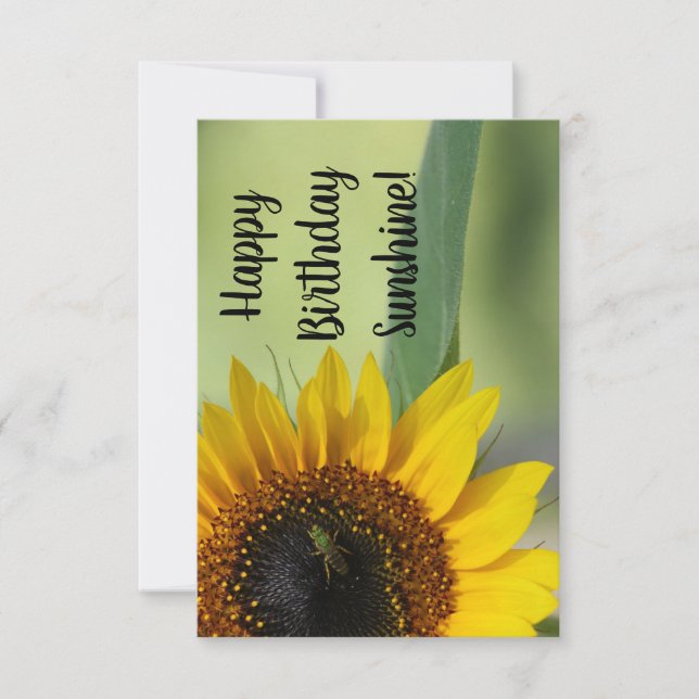 Tarjeta de cumpleaños de girasol (Anverso)
