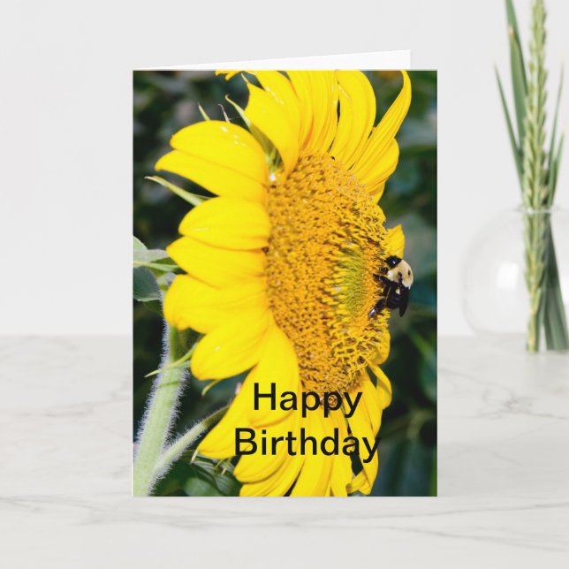 Tarjeta de cumpleaños de girasol (Anverso)