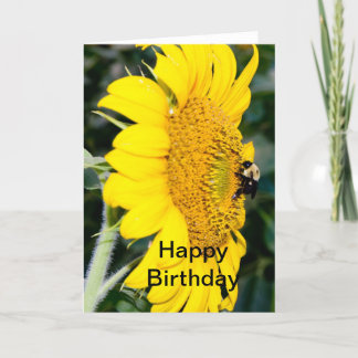Tarjeta de cumpleaños de girasol