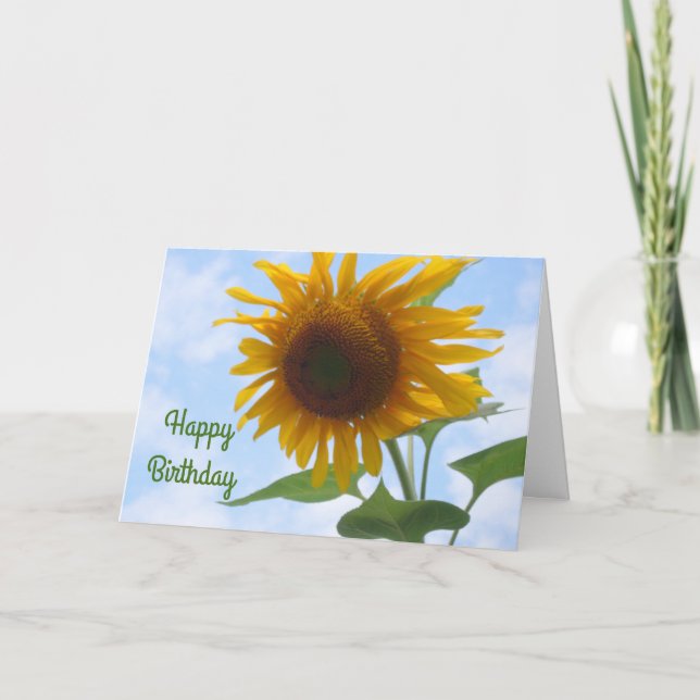 Tarjeta de cumpleaños de girasol (Anverso)