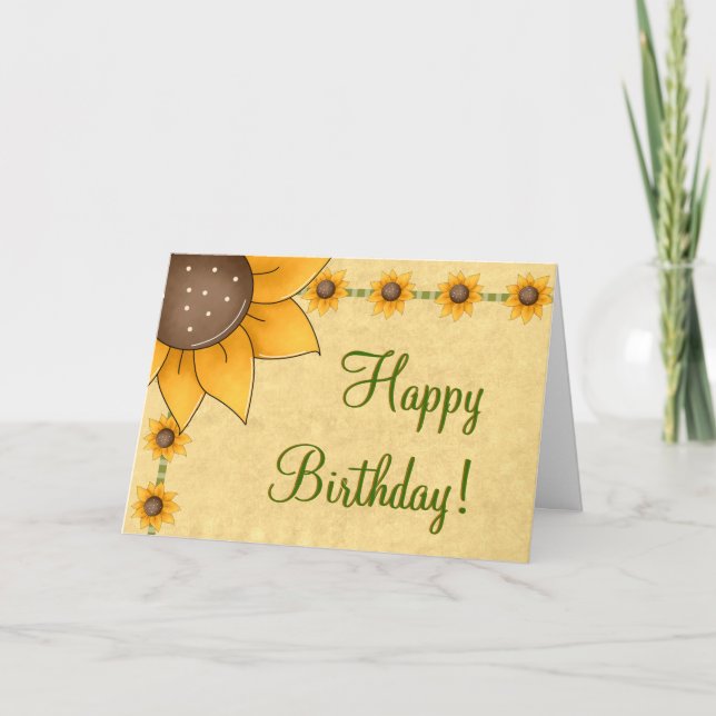 Tarjeta de cumpleaños de girasol (Anverso)